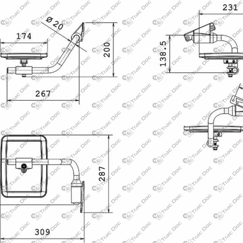 LEFT REAR VIEW MIRROR WITH ARM - AMA RICAMBI - 03117 - Image 3