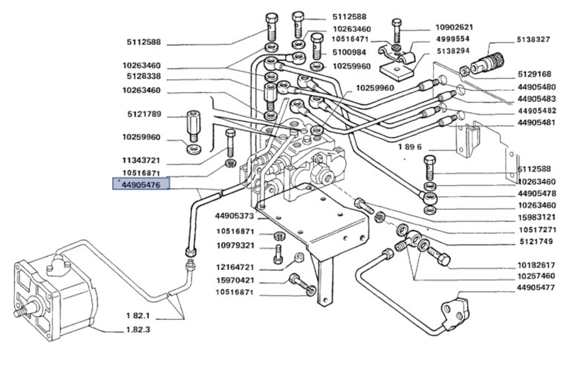 RIGID PIPE FOR OIL DELIVERY TO THE DISTRIBUTOR HYDRAULIC CONNECTORS - CNH Originale - 44905476 - Image 2