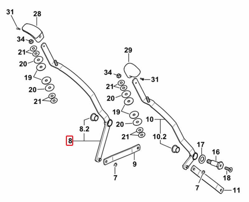 LIFT POSITION CONTROL LEVER - SAME - LAMBORGHINI - HURLIMANN - DEUTZ FAHR - 0.013.3772.4/20 - Image 2