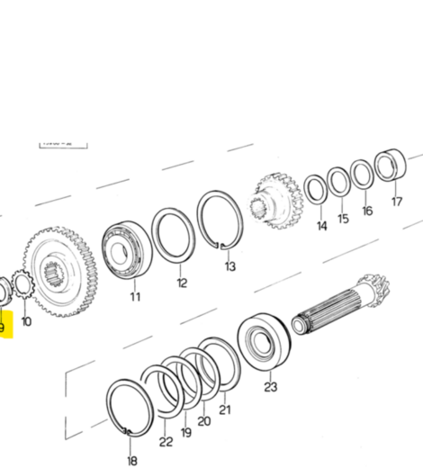 GHIERA M30x1,5 mm. FILETTATURA SINISTRA - SAME - LAMBORGHINI - HURLIMANN - DEUTZ FAHR - 2.1219.017.2