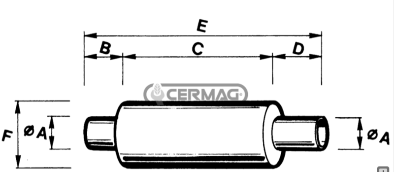 SILENZIATORE SUPERSILENZIATIO GENERICO ATTACCHI DIAMETRO 51 mm. - CERMAG - 11667 - immagine 2