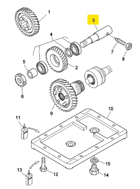 ALBERO INGRANAGGIO RINVIO DOPPIA TRAZIONE - LANDINI - 3555789M1 - immagine 2