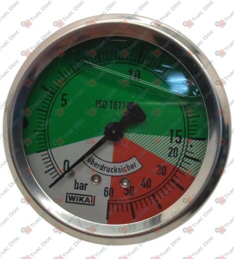 MANOMETRO ISOMETRICO INOX 60 BAR DIAMETRO 63 mm. ATTACCO 1/4" - AMA RICAMBI - 93571