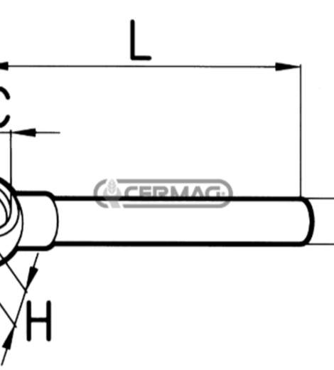 OCCHIO 3/8" CON TUBO DIAMETRO 12 LUNGHEZZA 500 mm. - CERMAG - 83097
