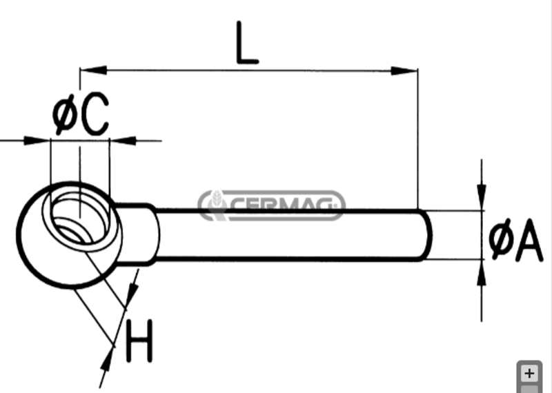 OCCHIO 3/8" CON TUBO DIAMETRO 12 LUNGHEZZA 500 mm. - CERMAG - 83097