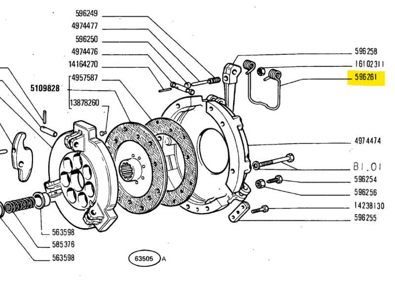 MOLLA LEVETTA FRIZIONE CENTRALE - AFTERMARKET - 596261 - immagine 2