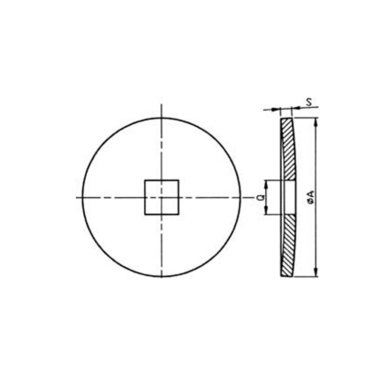 FLANGIA CONVESSA TERMINALE PER DISCO FRANGIZOLLE CON FORO QUADRO 26x26 mm. - CERMAG - 57248 - immagine 2