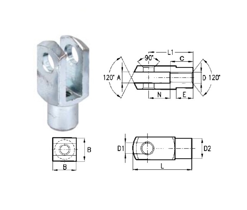 LONG FORK WITH M6 mm THREADED HOLE. - CERMAG - 62835