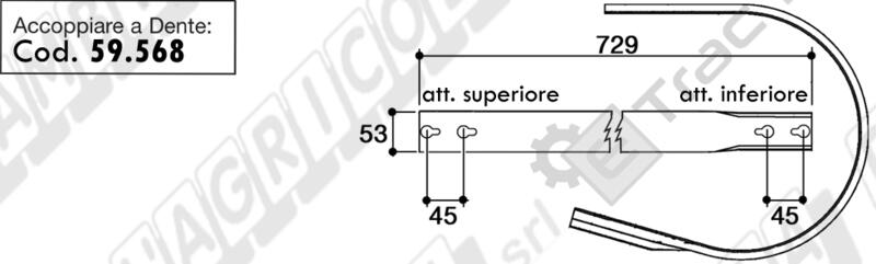 FASCIA RACCOGLITORE TIPO MASCAR DAL 2004 A 18 FASCE - L'AGRICOLA RICAMBI - 59409-C