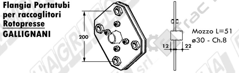 FLANGIA PORTATUBI TIPO GALLIGNANI 3144028 - L'AGRICOLA RICAMBI - 65260