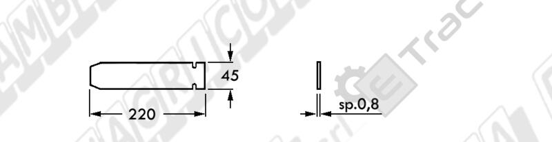 MORRA BAND SPACER - FORT WIDTH 45 LENGTH 220 mm. - L'AGRICOLA RICAMBI - 59411-X