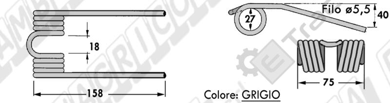 DENTE RACCOGLITORE ATTACCO LARGO TIPO KRONE 938.040.3 - L'AGRICOLA RICAMBI - 59556-A1