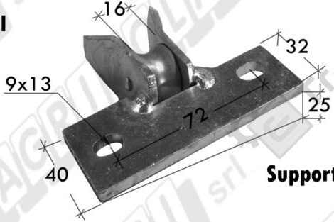 SUPPORTO SUPERIORE LEGATORE A FILO DI FERRO CON CARRUCOLA - L'AGRICOLA RICAMBI - 64388-A