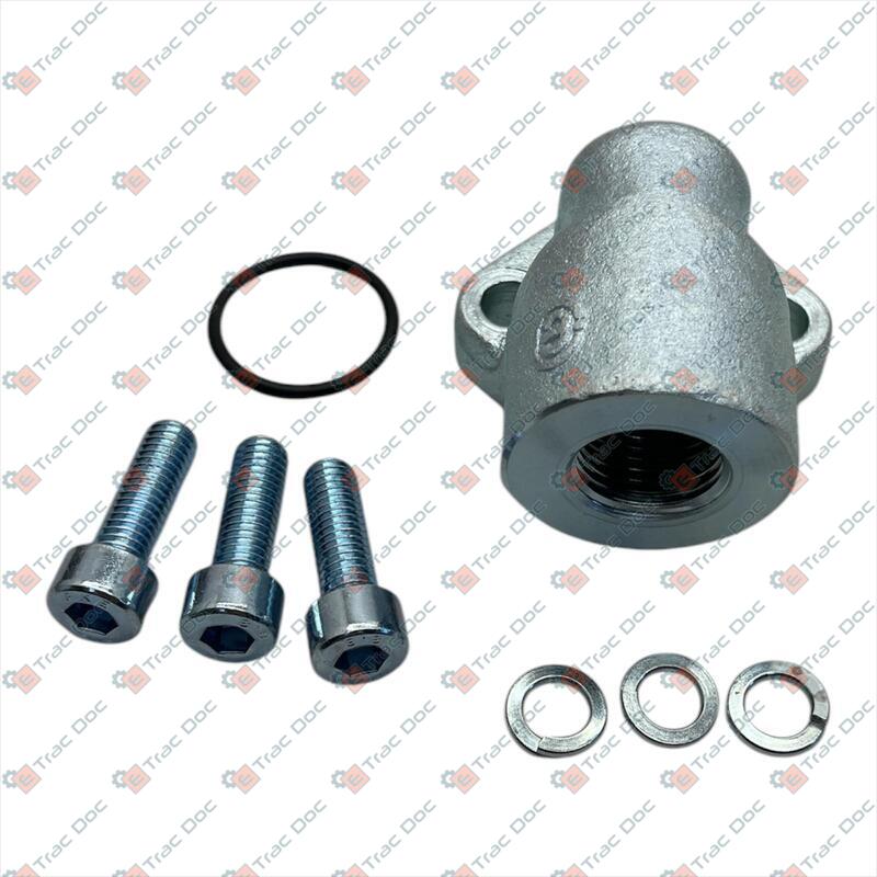 FLANGIA PER POMPA IDRAULICA INTERASSE 40 mm. FILETTO 1/2" = 21 mm. - SABA AGRISERVICE GEST - 728.02.09