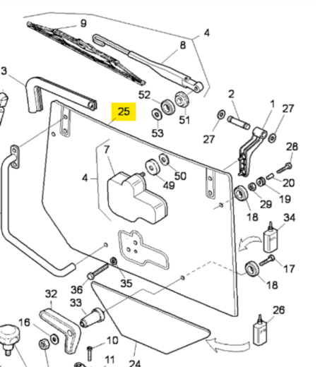VETRO POSTERIORE CABINA - LANDINI - 3672725M6