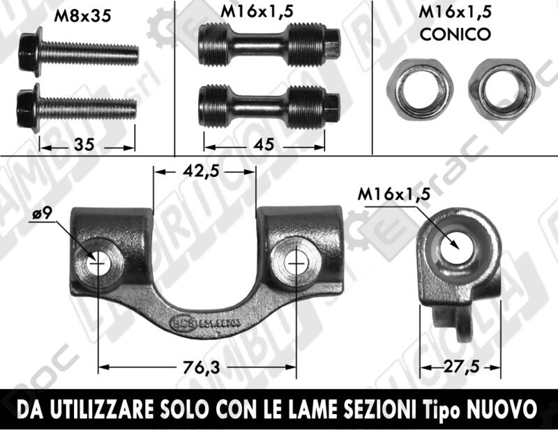 MODIFIED BF2011 BLADE ATTACHMENT KIT TYPE BCS 59258753 - L'AGRICOLA RICAMBI - 74354