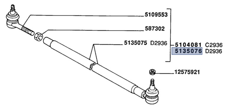 TIRANTE STERZO ACCOPPIAMENTO RUOTE ANTERIORI CON SNODI - AFTERMARKET - 5135076 - immagine 2