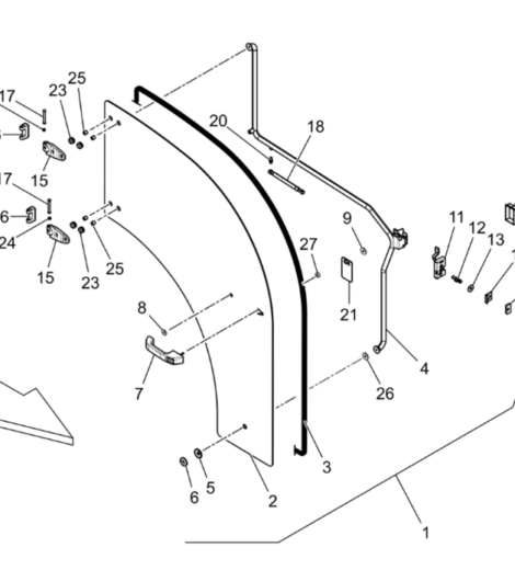 VETRO PORTA CABINA RIBASSATA DESTRA E SINISTRA - LANDINI - 6697325A1