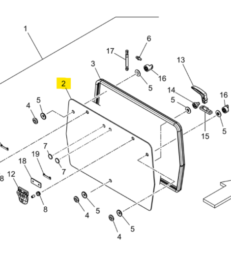 VETRO LUNOTTO POSTERIORE CABINA - LANDINI - 6697356A1