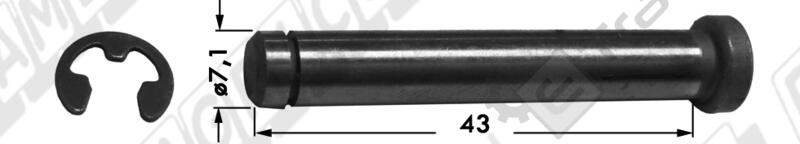 PERNO PER CATENA DIAMETRO 7,1x43 mm. CON FERMO - L'AGRICOLA RICAMBI - 63609