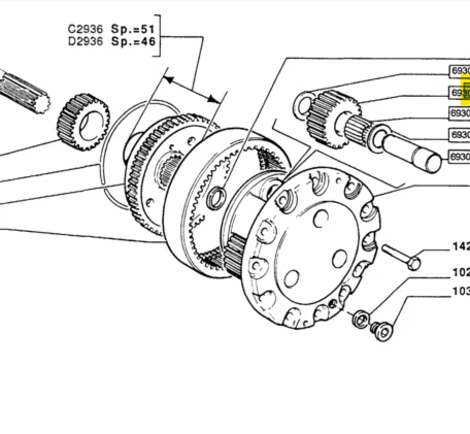 19-TOOTH SATELLITE GEAR FRONT WHEEL REDUCTION - AFTERMARKET - 5100509