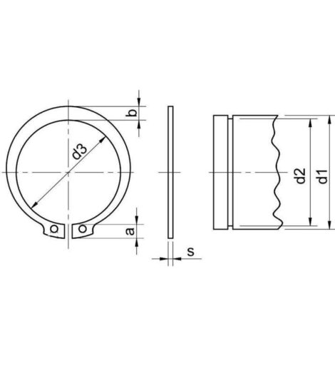 SEEGER RING FOR SHAFT 8x0.8 mm. - CERMAG - 61316