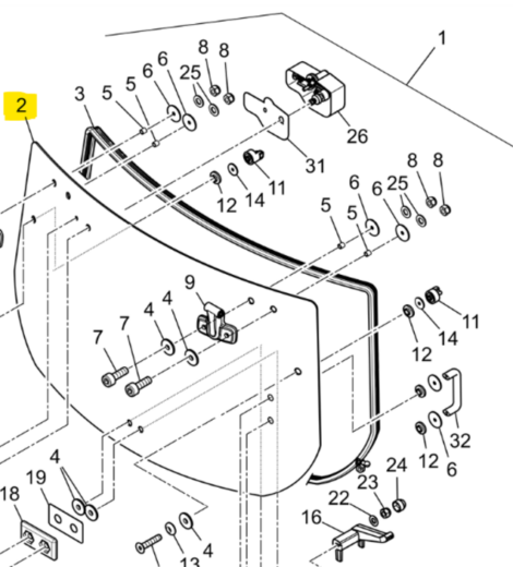 VETRO POSTERIORE CABINA - LANDINI - 6517713M6