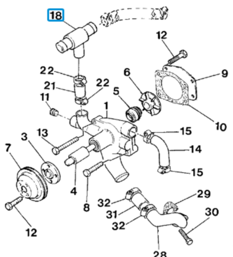 PERKINS 2745E003 TRACTOR LINE 3-WAY WATER THERMOSTAT VALVE - LANDINI - TL6676253A1
