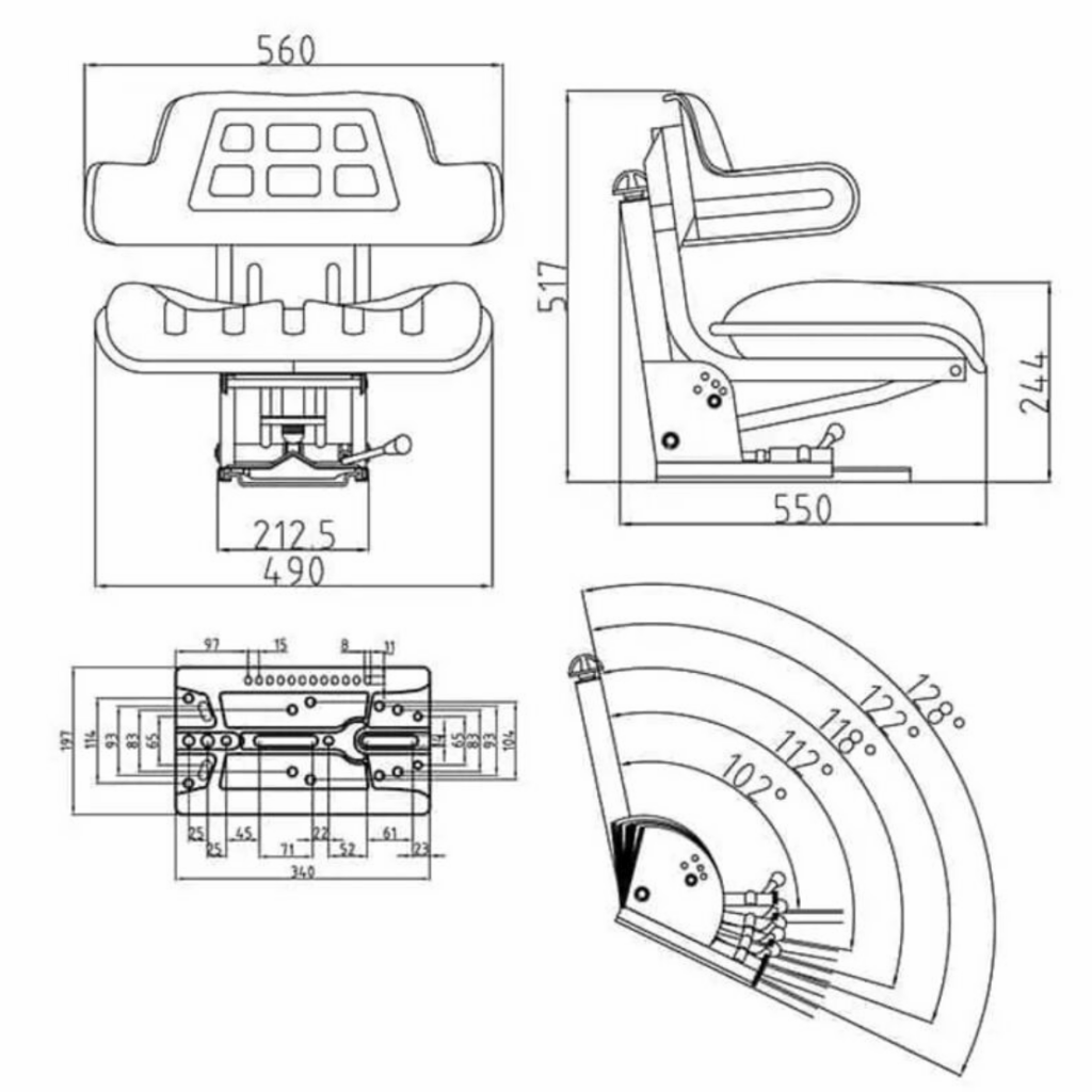 Caratteristiche principali del sedile G.SED110AR