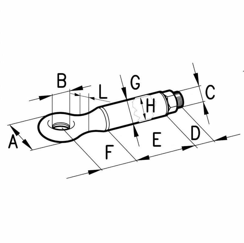 OCCHIONE GIREVOLE FORO 45 mm. FILETTO M30 PORTATA 6000 KG. - CERMAG - 60505 - immagine 2