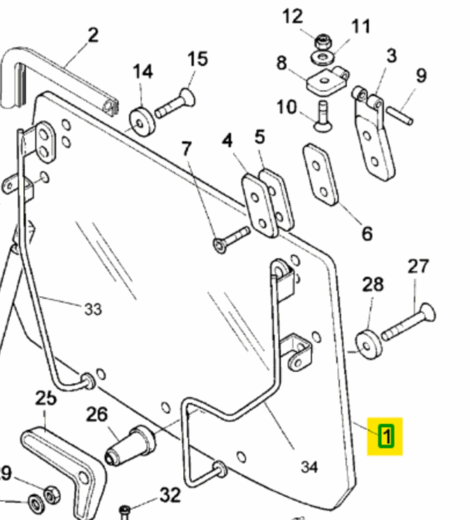 VETRO POSTERIORE CABINA - LANDINI - 3661063M1