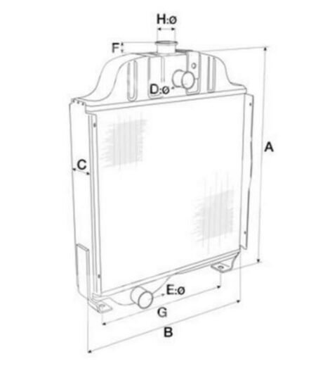 4-ROW COPPER WATER RADIATOR FIAT TYPE - AFTERMARKET - 19983758