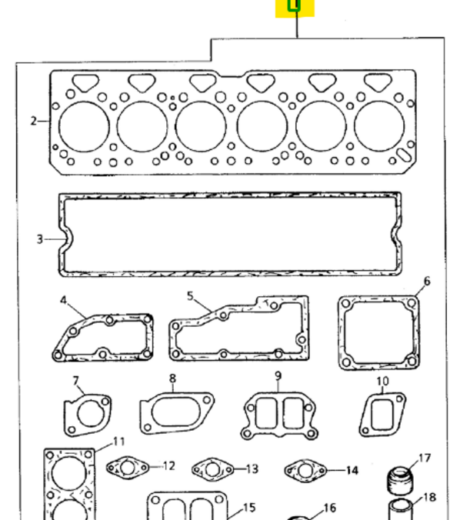 SERIE GUARNIZIONI SMERIGLIO SUPERIORE PERKINS U5LT1300 - U5LT2300 - LANDINI - 6680096A1