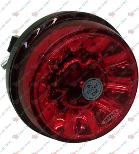 LED ROTATING BEACON WITH RED CAP AND FLEXIBLE CONNECTION 12-24 V. - AMA RICAMBI - 55416