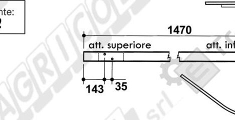 FASCIA RACCOGLITORE ROTOPRESSA WELGER RP 180 II TIPO CORTO - L'AGRICOLA RICAMBI - 59402