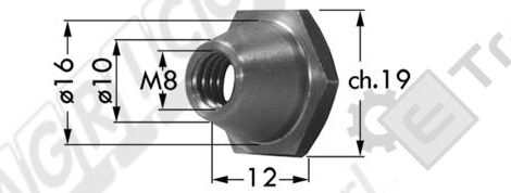 BOCCOLA CONICA FILETTO M8x1,25 mm. TIPO BCS DUPLEX 56327226X - L'AGRICOLA RICAMBI - 74467