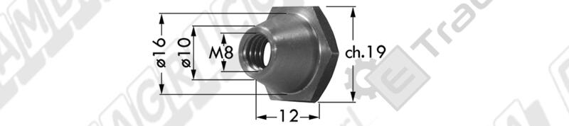 BOCCOLA CONICA FILETTO M8x1,25 mm. TIPO BCS DUPLEX 56327226X - L'AGRICOLA RICAMBI - 74467