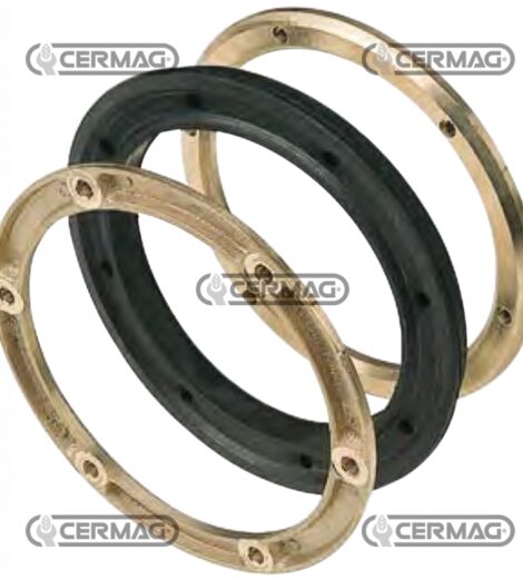 COPPIA FLANGE IN OTTONE CON GUARNIZIONE PER TUBO PASSANTE CISTERNA - CERMAG - 27382