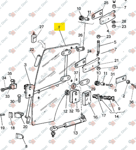 VETRO PORTIERA DESTRA CABINA - LANDINI - 3672727M2