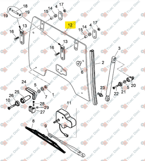 CABIN FRONT GLASS - LANDINI - 3674692M6