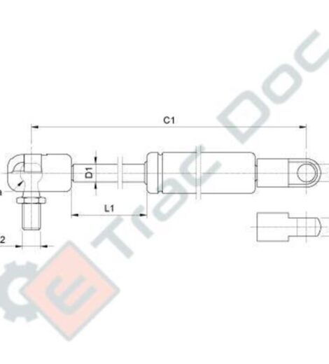 GAS SPRING LENGTH 205 / 320 mm. TYPE SAME 0.9234.373.4 - AFTERMARKET - 00020764642