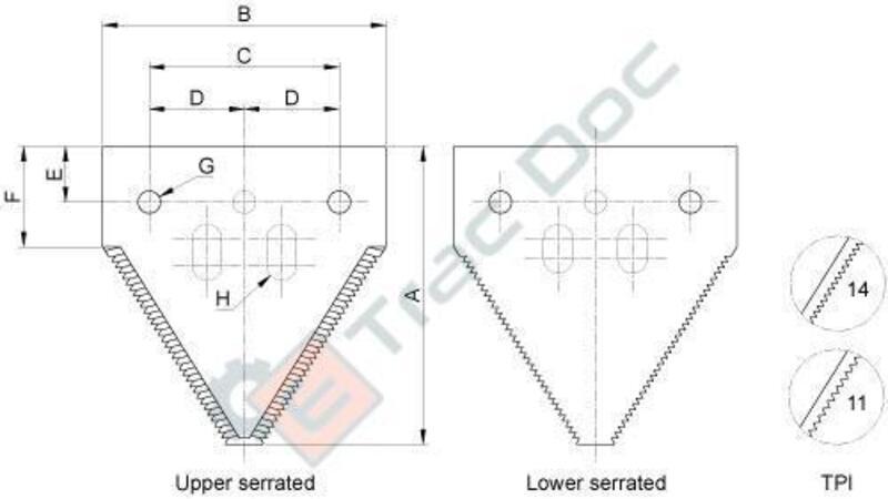 SEZIONE LAMA RIGATA MIETITREBBIA TIPO NEW HOLLAND 365110 - AFTERMARKET - 00027683872 - immagine 2