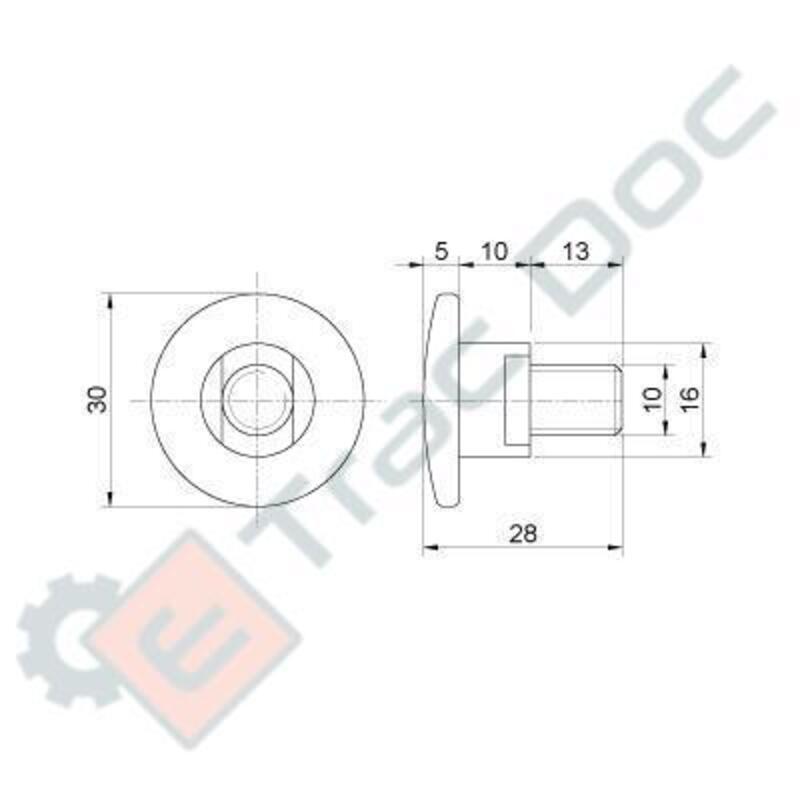 16 mm diameter blade holder bolt with KUHN 56210100 type nut - AFTERMARKET - 00050745127 - Image 2