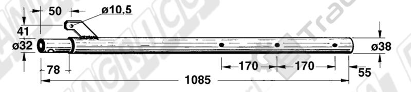 IMA LA ROCCA ROTARY RAKE TOOTH HOLDER TUBE - L'AGRICOLA RICAMBI - 67038