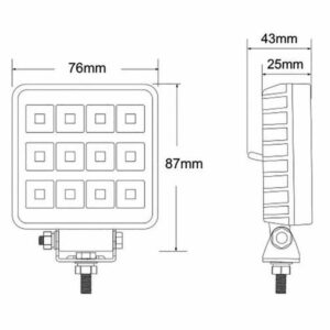 WORK LIGHT 12 LED 1800 LUMEN 75x73 mm WITH SWITCH - AMA RICAMBI - 68048 - Image 3