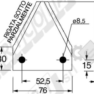 BLADE SECTION 76x88 mm. FOR MUTTI MIXER CUTTER - L'AGRICOLA RICAMBI - 58813-Z - Image 1
