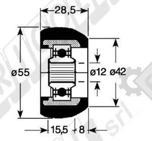 ROLLER WITHOUT PIN FOR FIORINI ROWERS - L'AGRICOLA RICAMBI - 67061 - Image 2