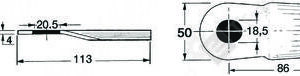 REINFORCED KNIFE 112x50x4 HOLE 18.5-20.5 KUHN - JOHN DEERE TYPE - L'AGRICOLA RICAMBI - 68063 - Image 2