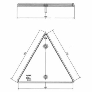 RED REFLECTOR TRIANGULAR 162x142 mm. - AMA RICAMBI - 00426 - Image 2