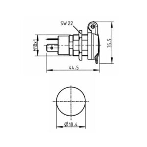 ROUND 12V FEMALE SOCKET WITH LID - AMA RICAMBI - 02924 - Image 3